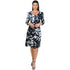 Black & White Abstract Print Pleated Dress - DR765